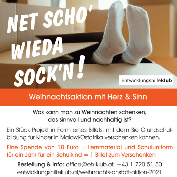 Werbebanner: Weihnachtsaktion Entwicklungshilfeklub