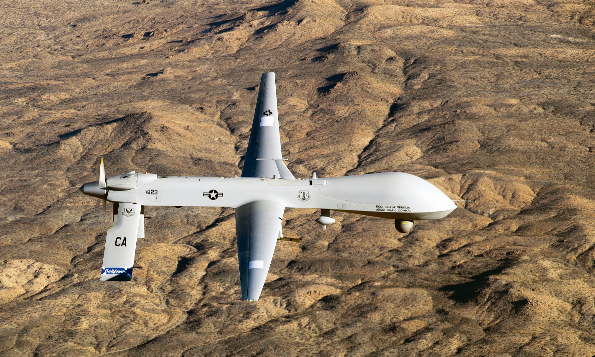 Drohne der US-Airforce in der Luft.