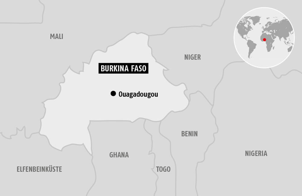 Karte von Burkina Faso und den Nachbarländern