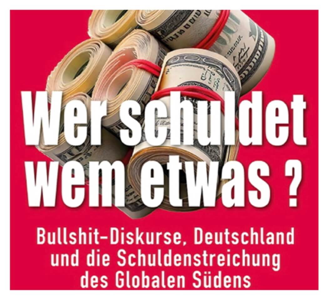 Rotes Buchcover mit Geldbündeln und dem Titel