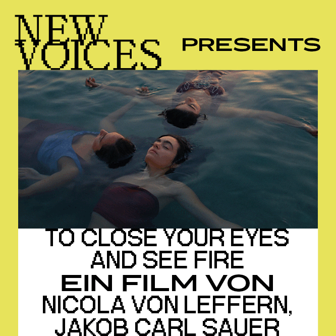 Werbebanner NEW VOICES zur Ankündigung zweier Filme