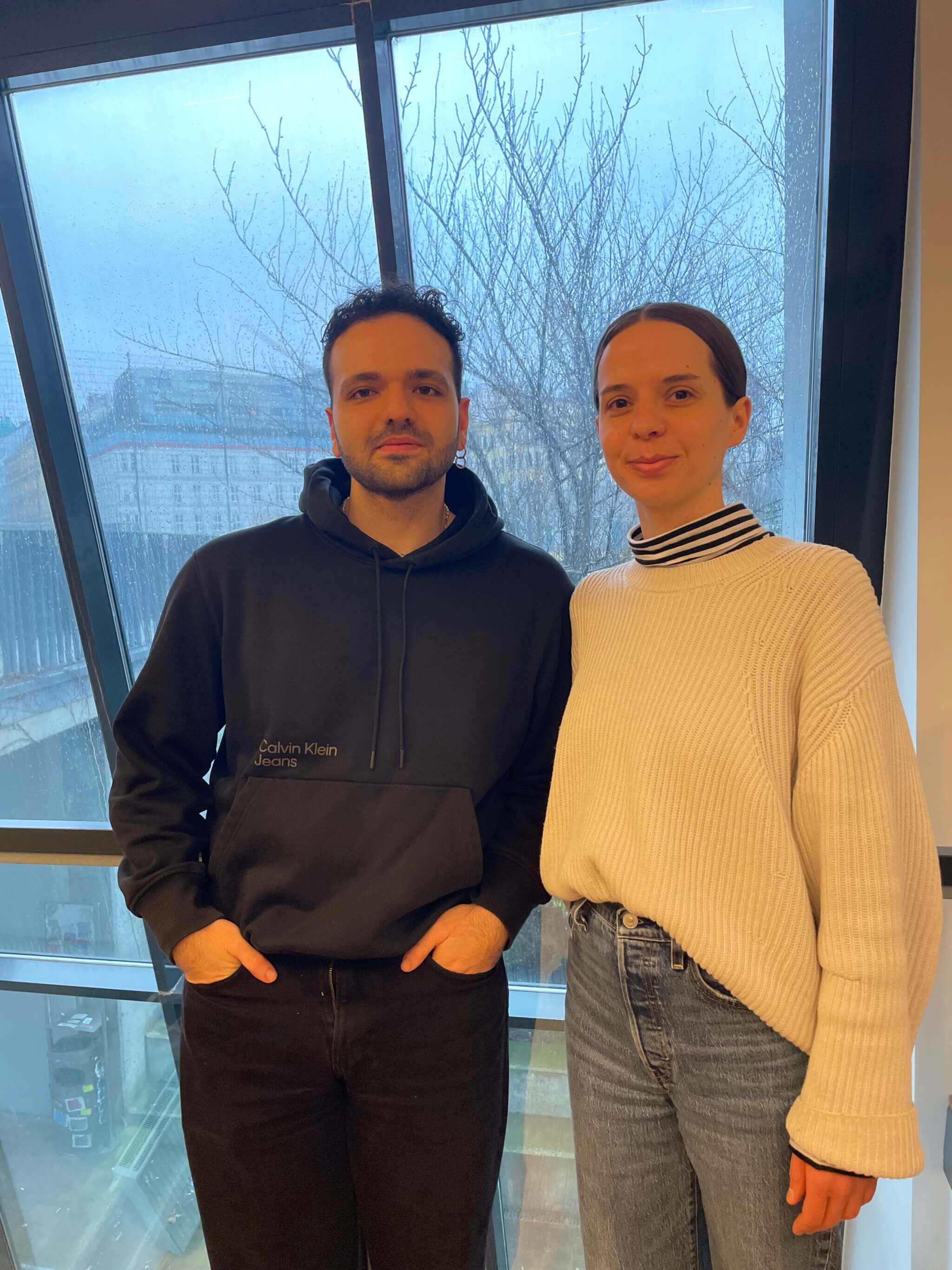 Porträt von Shayan Shamkhani und Hanna Reiner, die für den C3 Award arbeiten